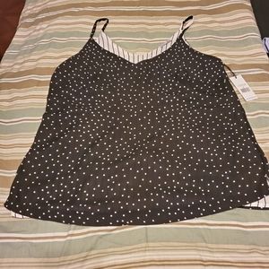 Dex Reversible Cami strip and polkadot Sz X